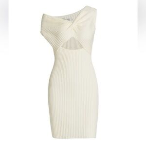 NEW ANNA QUAN Zali One-Shoulder Minidress Ivory Elegant Off-Shoulder Cream Dress